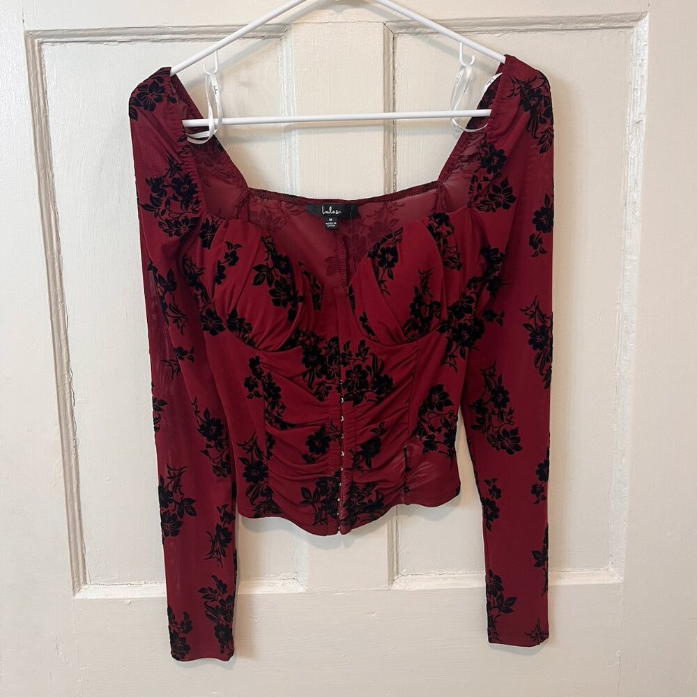NWT Lulus Red and Black Top